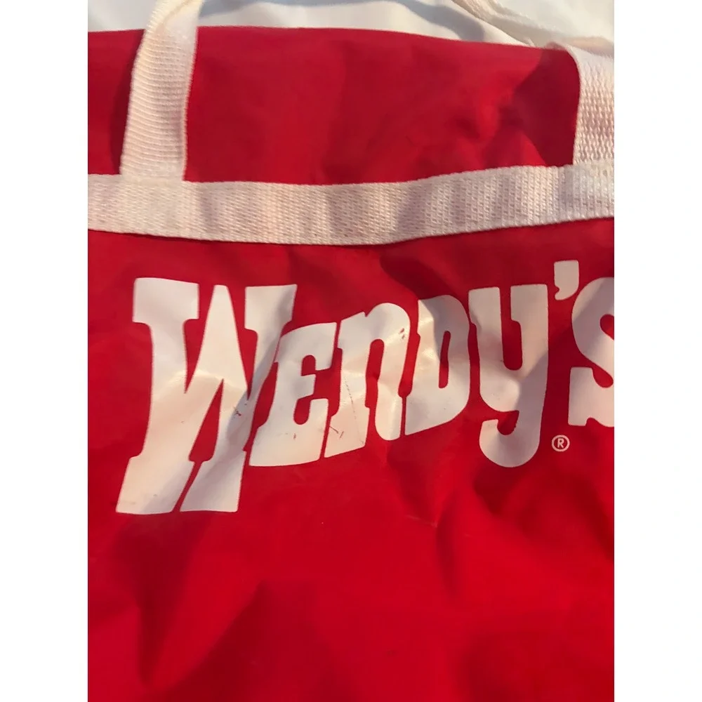Wendy's Duffle Bag Vintage Promotional Red White Logo Gym Travel Bag OS
